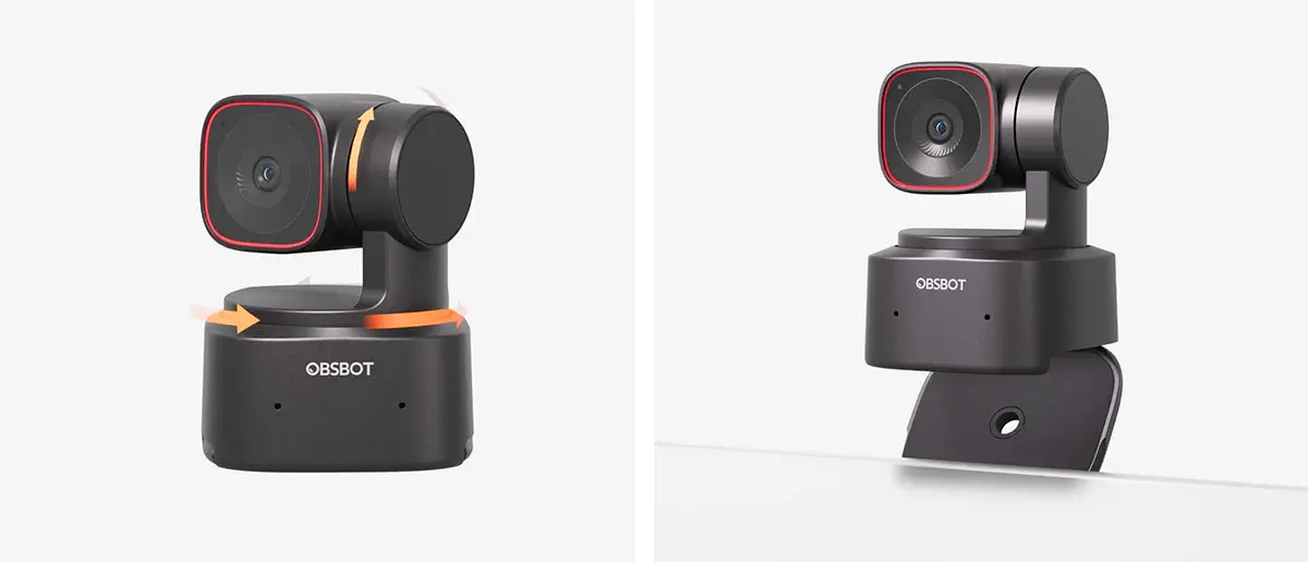 Tiny 2 Lite PTZ 4K Webcam Axes of Rotation and built-in stand