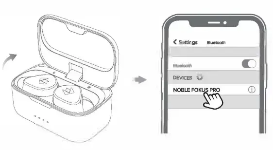 Tai nghe âm thanh nổi không dây đích thực NOBLE FoKus Pro - Ghép nối