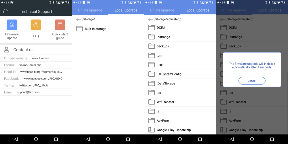 cài đặt Google Play Services cho các máy nghe nhạc FiiO