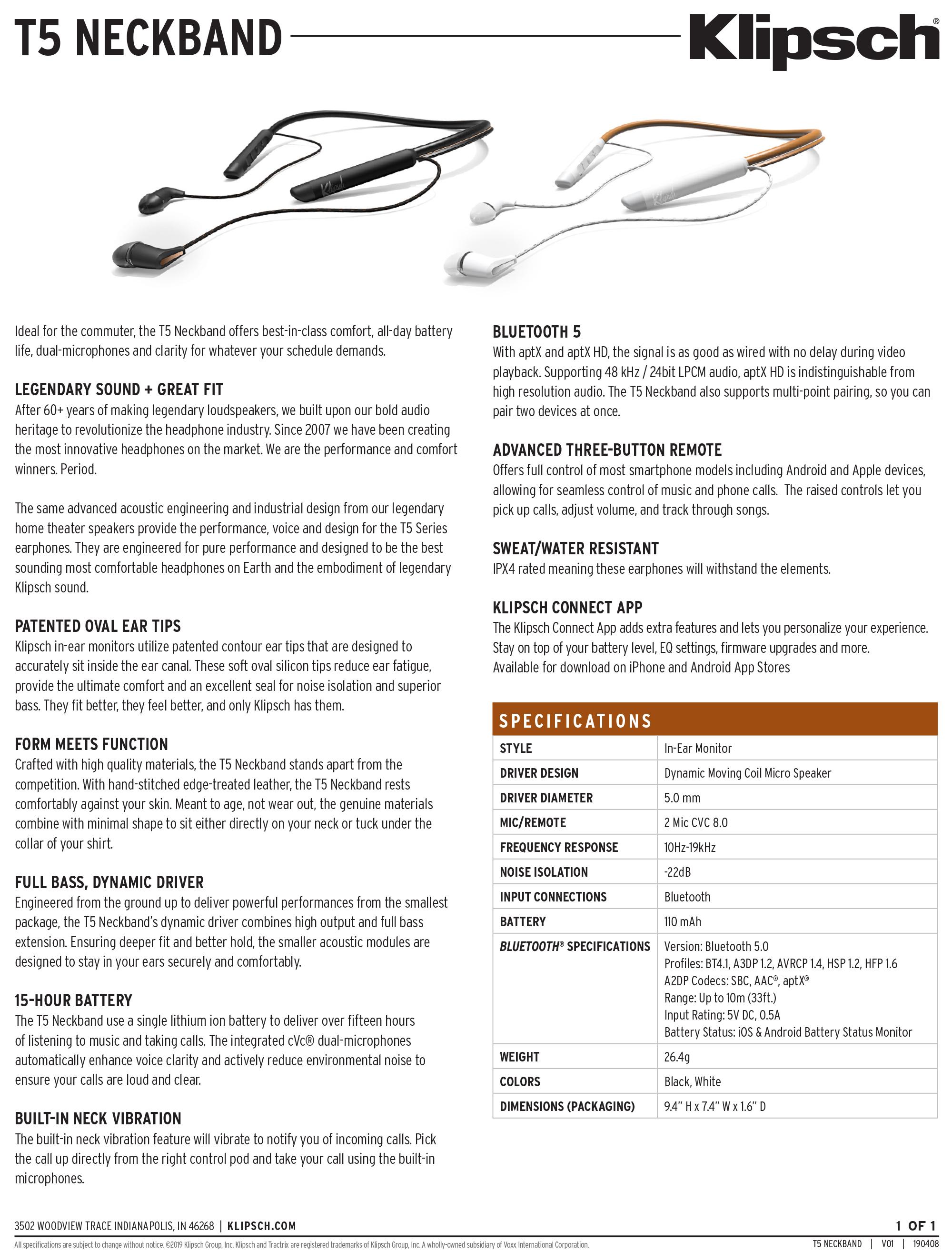 Klipsch T5 Neckband